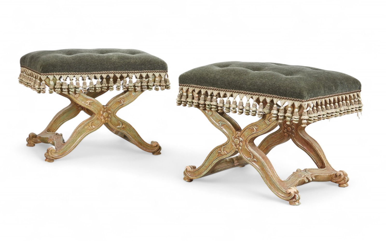 A pair of Italian Rococo style painted stools (1 of 7)