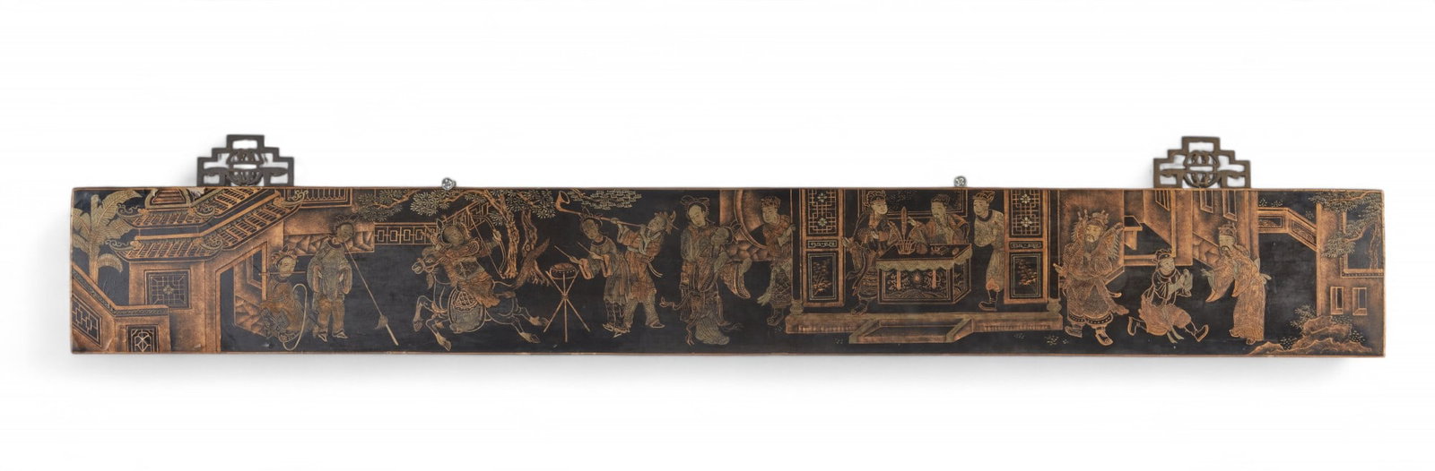 A Chinese carved and painted panel (1 of 5)