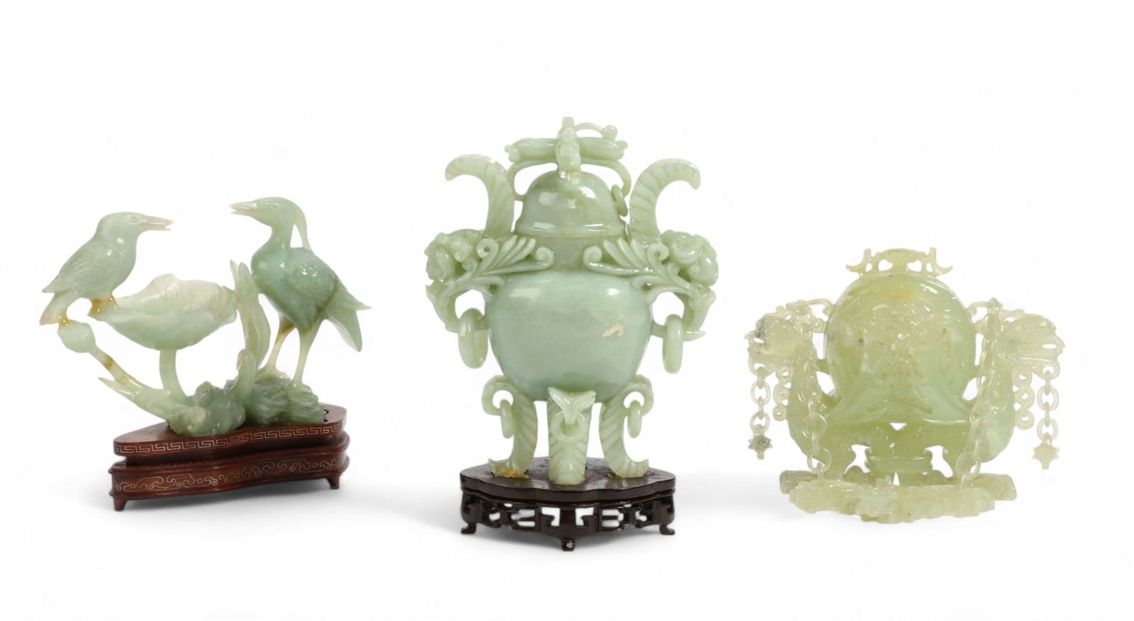 Three Chinese hardstone decorations (1 of 6)