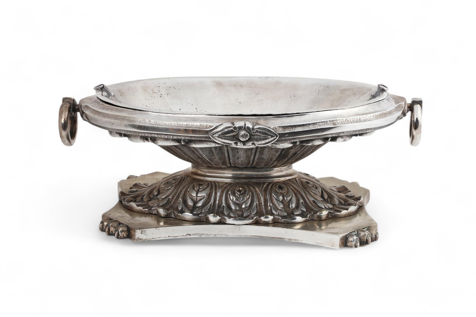 A large Neoclassical style silvered bronze bowl (1 of 5)