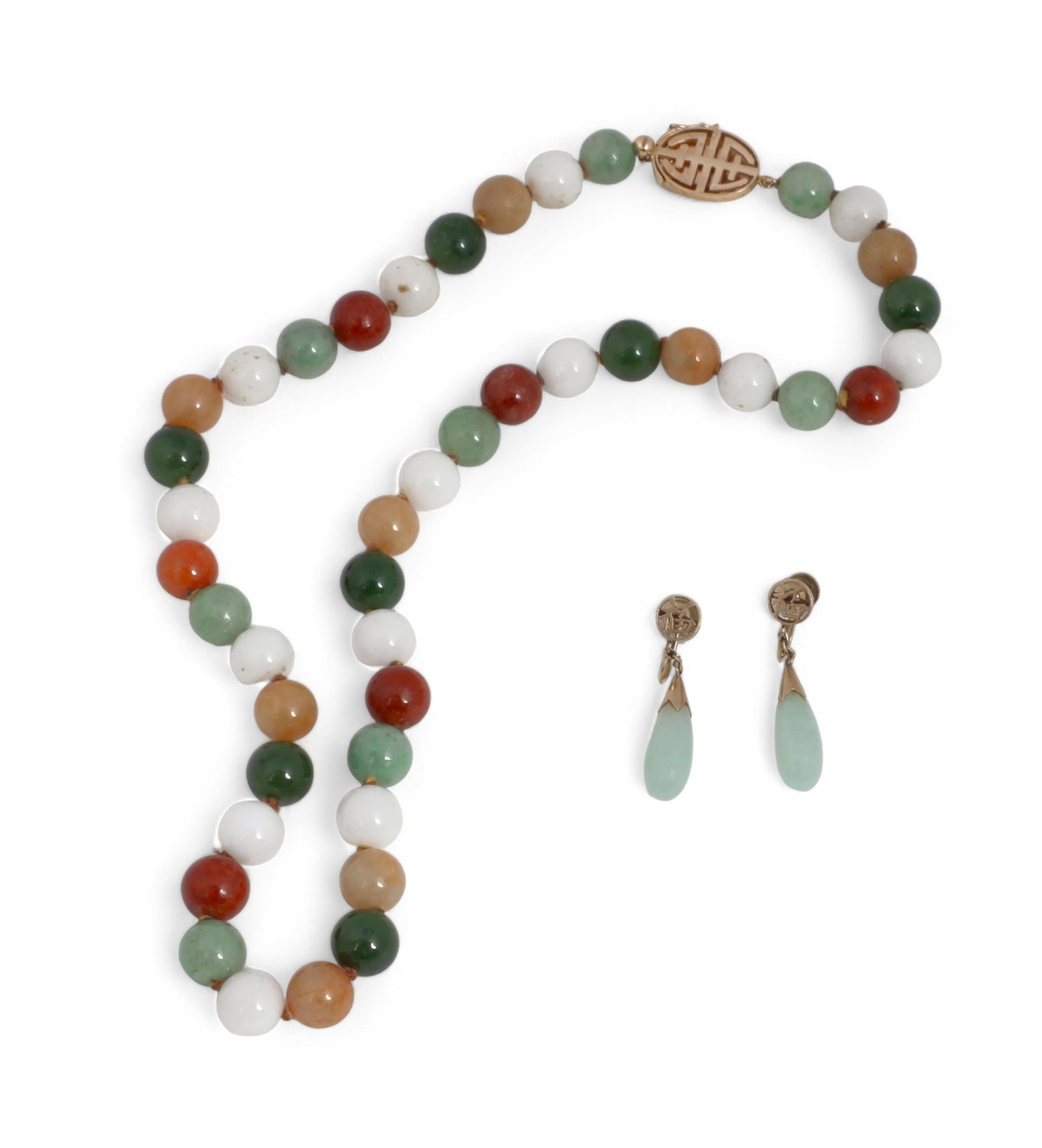 A Jadeite and 14K Gold Bead Necklace (1 of 5)