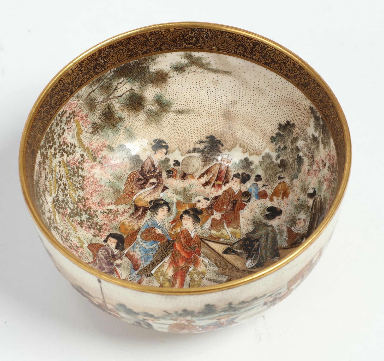 A Japanese satsuma Bowl: A Japanese satsuma BowlBearing makers' mark reading Seikozan.height 2 1/4in (5.5cm); diameter 4 1/4in (11cm) Provenance:Property from the Estate of Adam Clark Vroman.