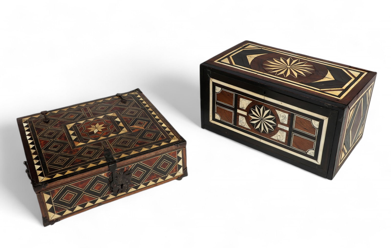 An Anglo Indian inlaid box and a Continental box (1 of 7)