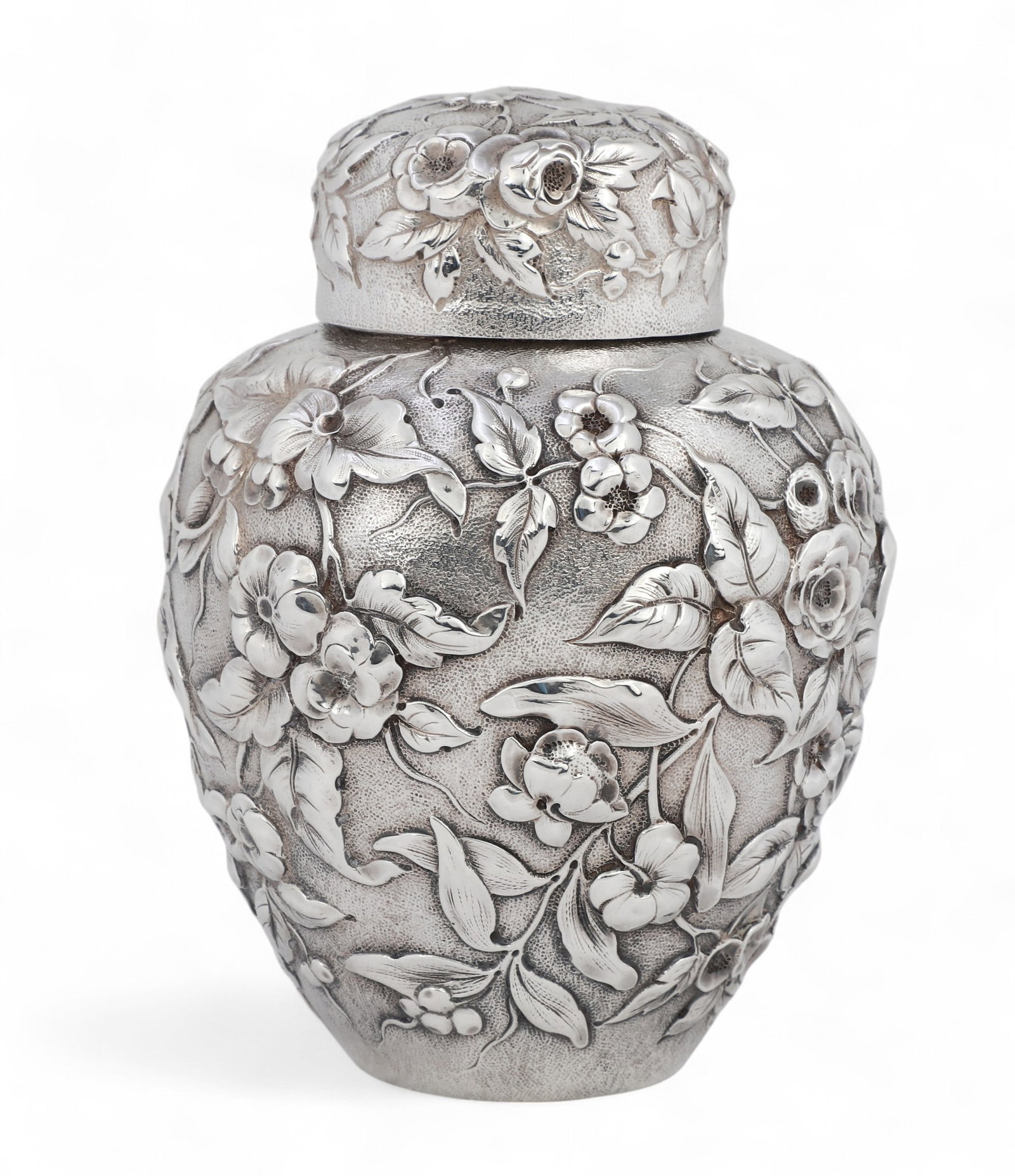 A Dominick Haff sterling tea caddy, 1883 (1 of 6)