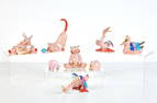 A group of Herend porcelain models of animals
