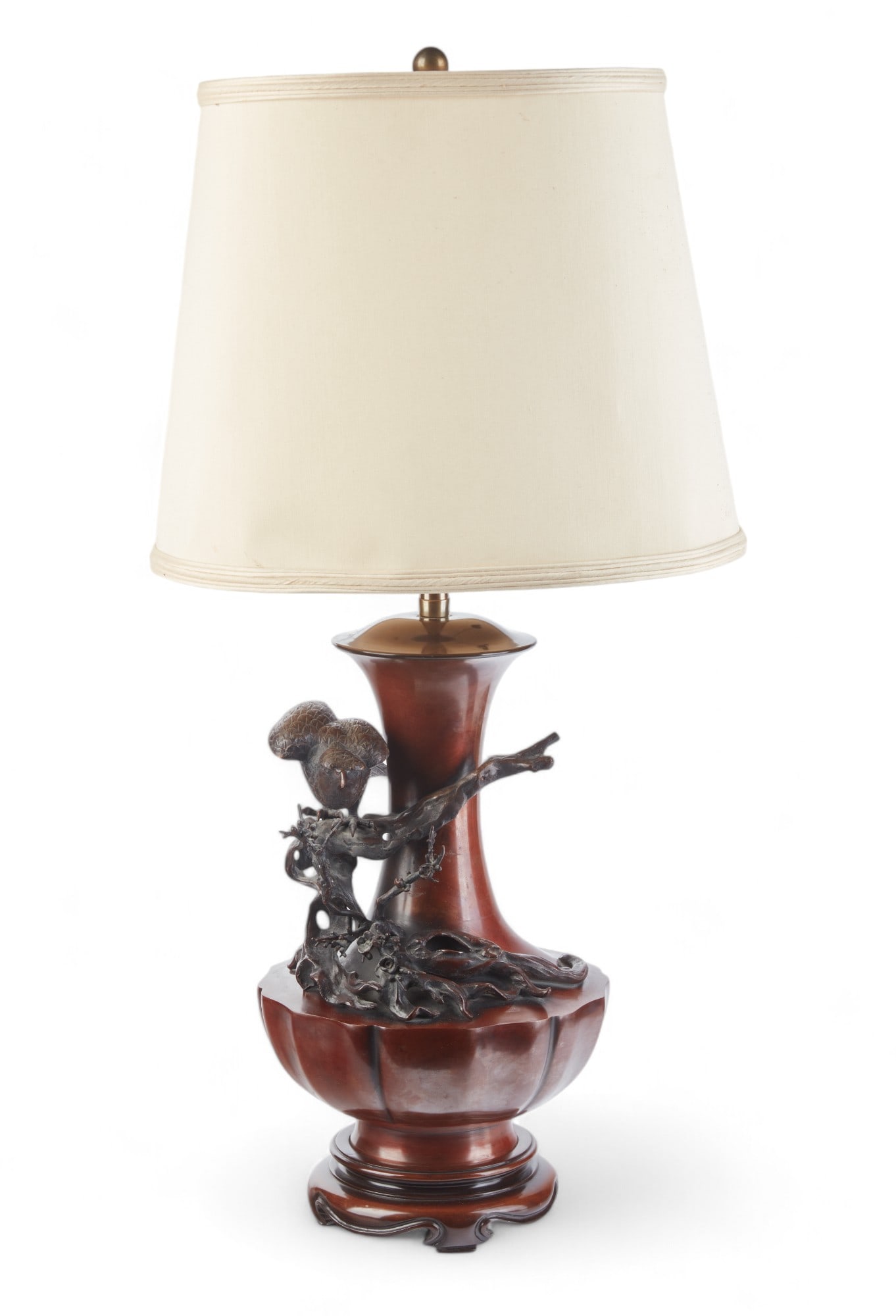 A Japanese style bronze vase now as a table lamp (1 of 7)