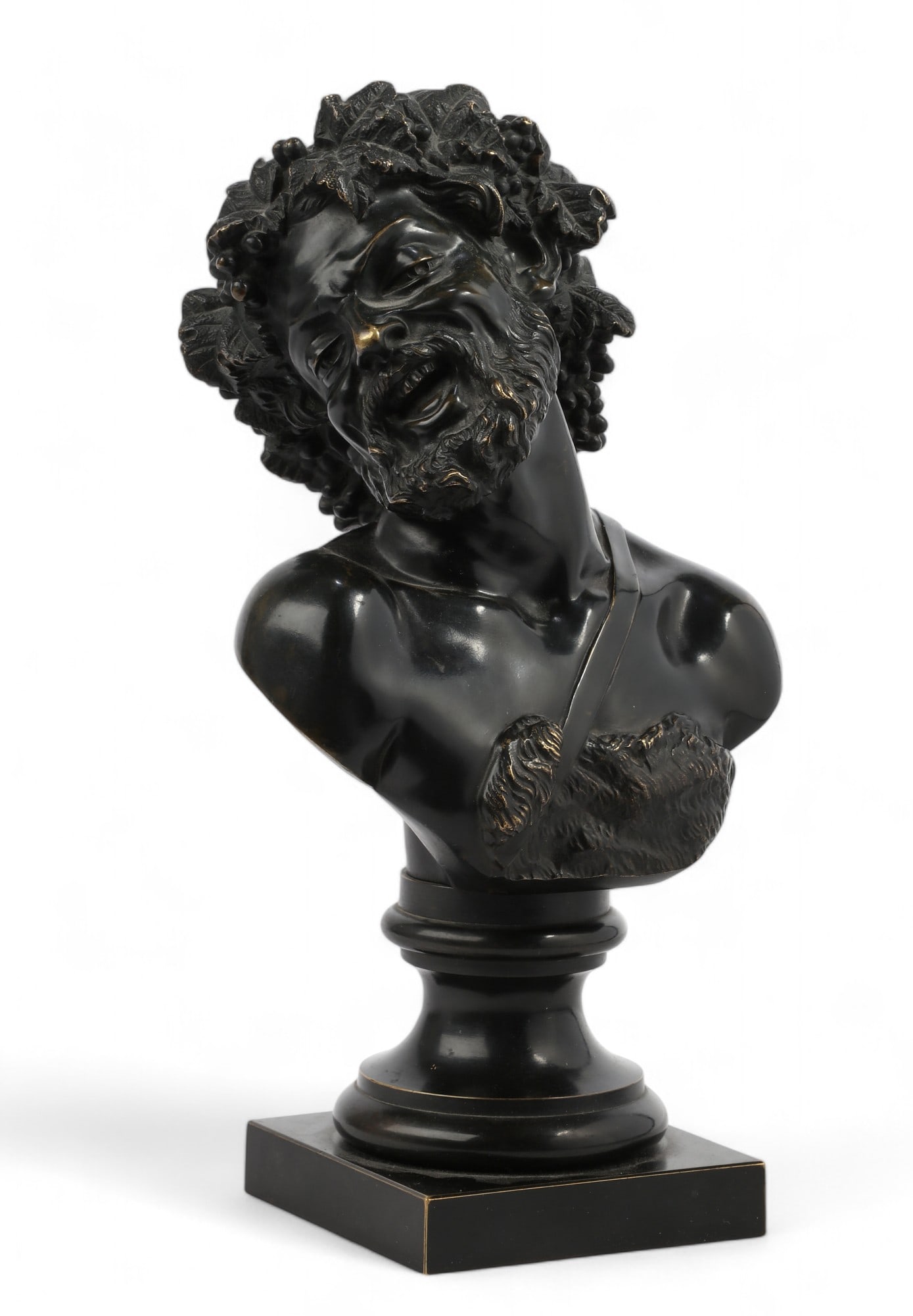 A patinated bronze bust of Bacchus, circa 1900 (1 of 5)