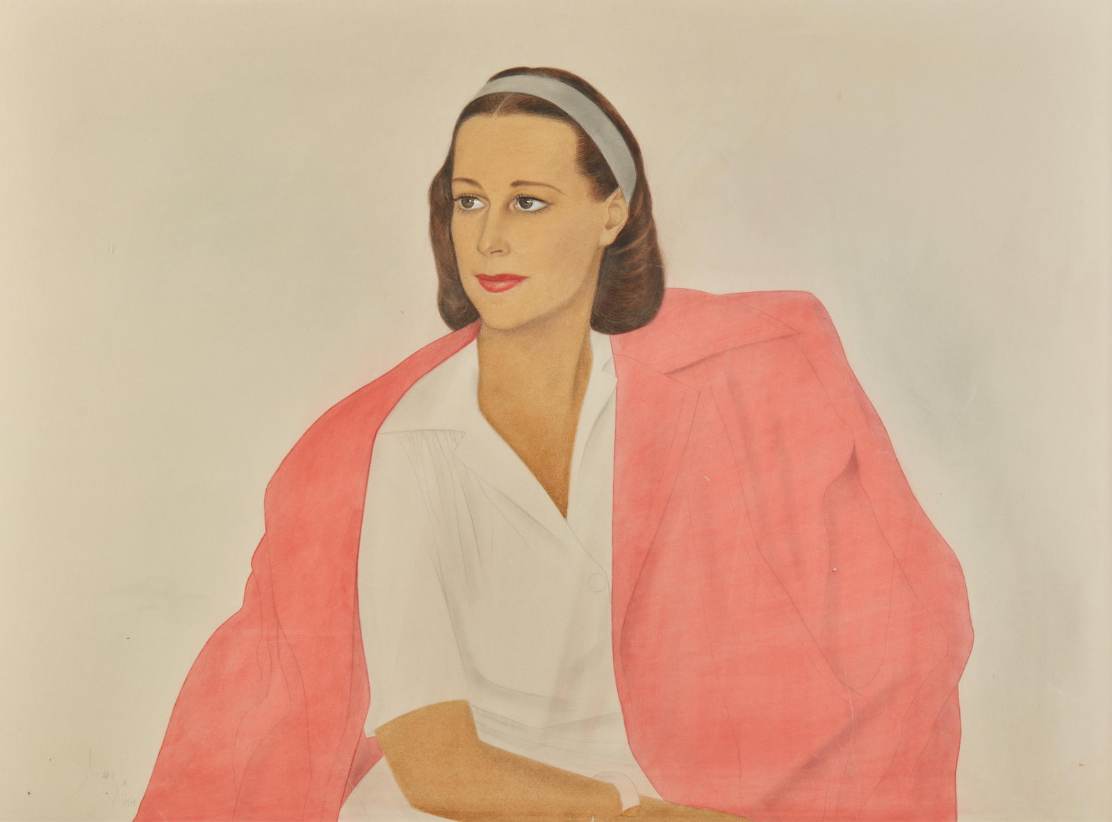 Reynoldo Luza, Portrait of a woman: Reynoldo Luza(Peruvian, 1893-1978)Portrait of a woman, 1944watercolorsigned in pencil Luza and dated lower left30 x 40in (76 x 102cm) Provenance:Property from the Collection