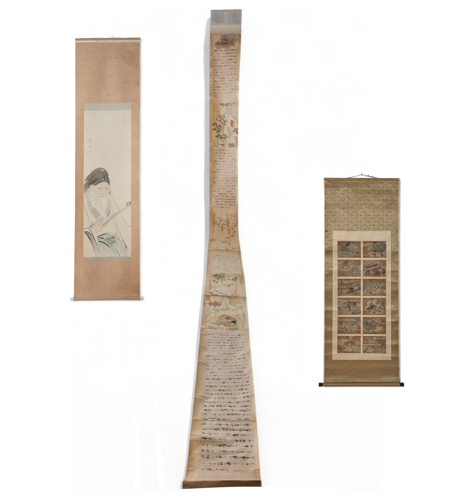 A lengthy Japanese Buddhist narrative scroll (1 of 18)