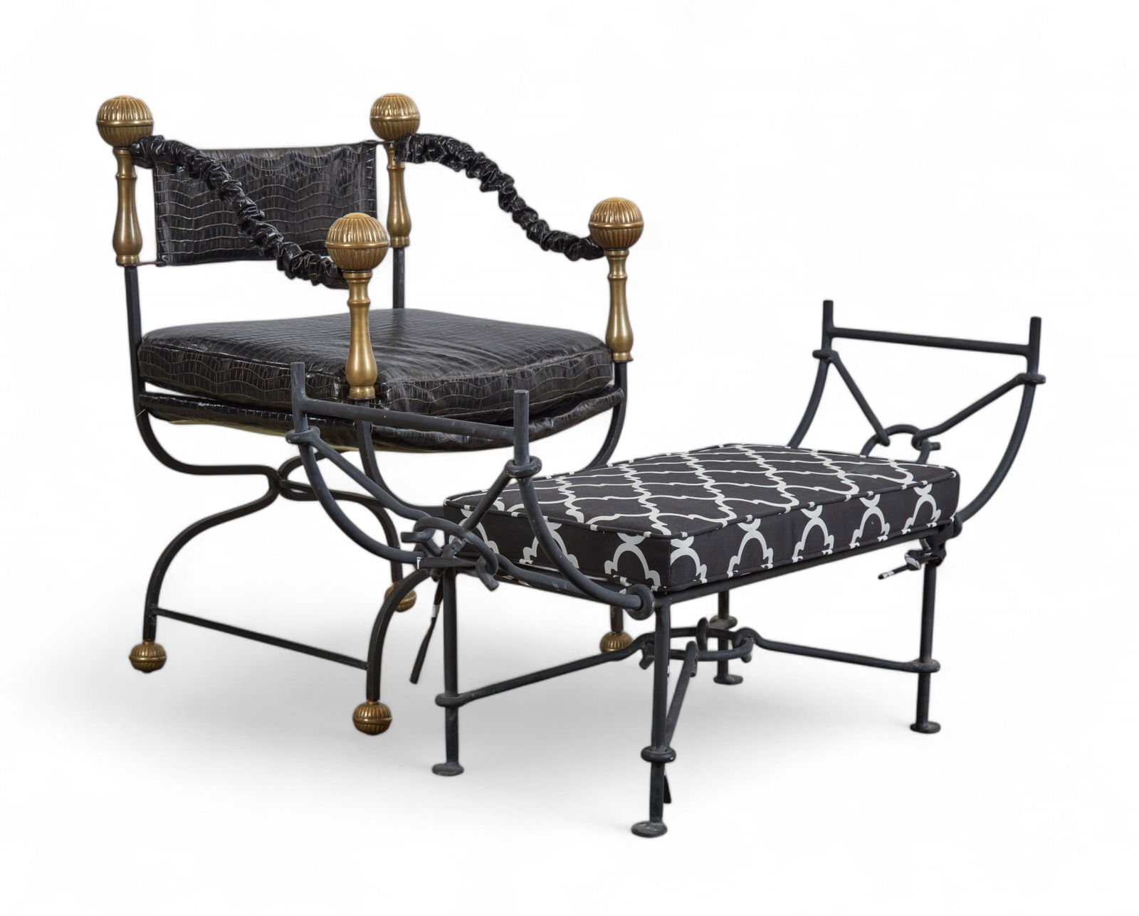 A Baroque style armchair and a footstool (1 of 8)