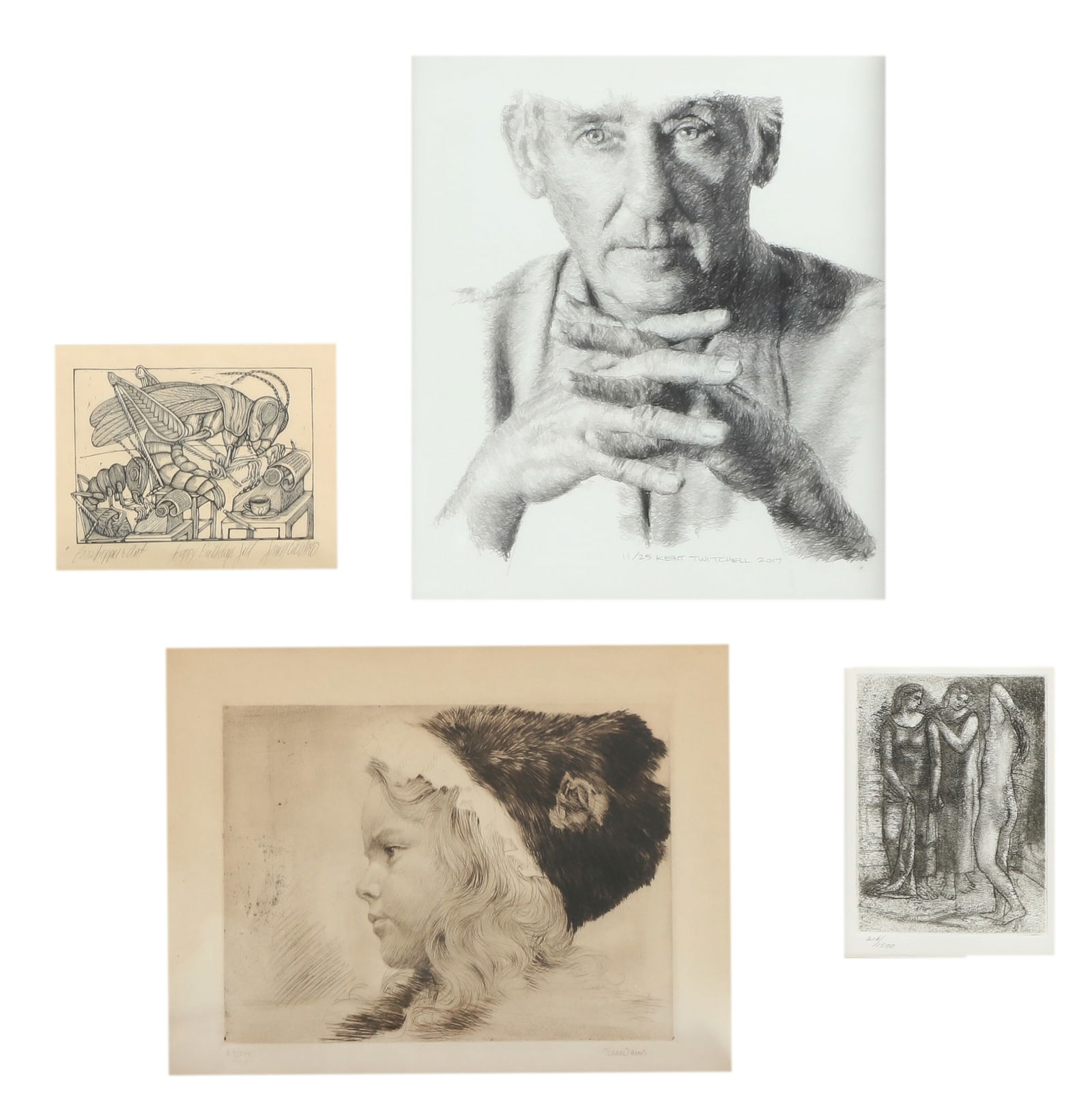 A group of four works on paper (1 of 8)