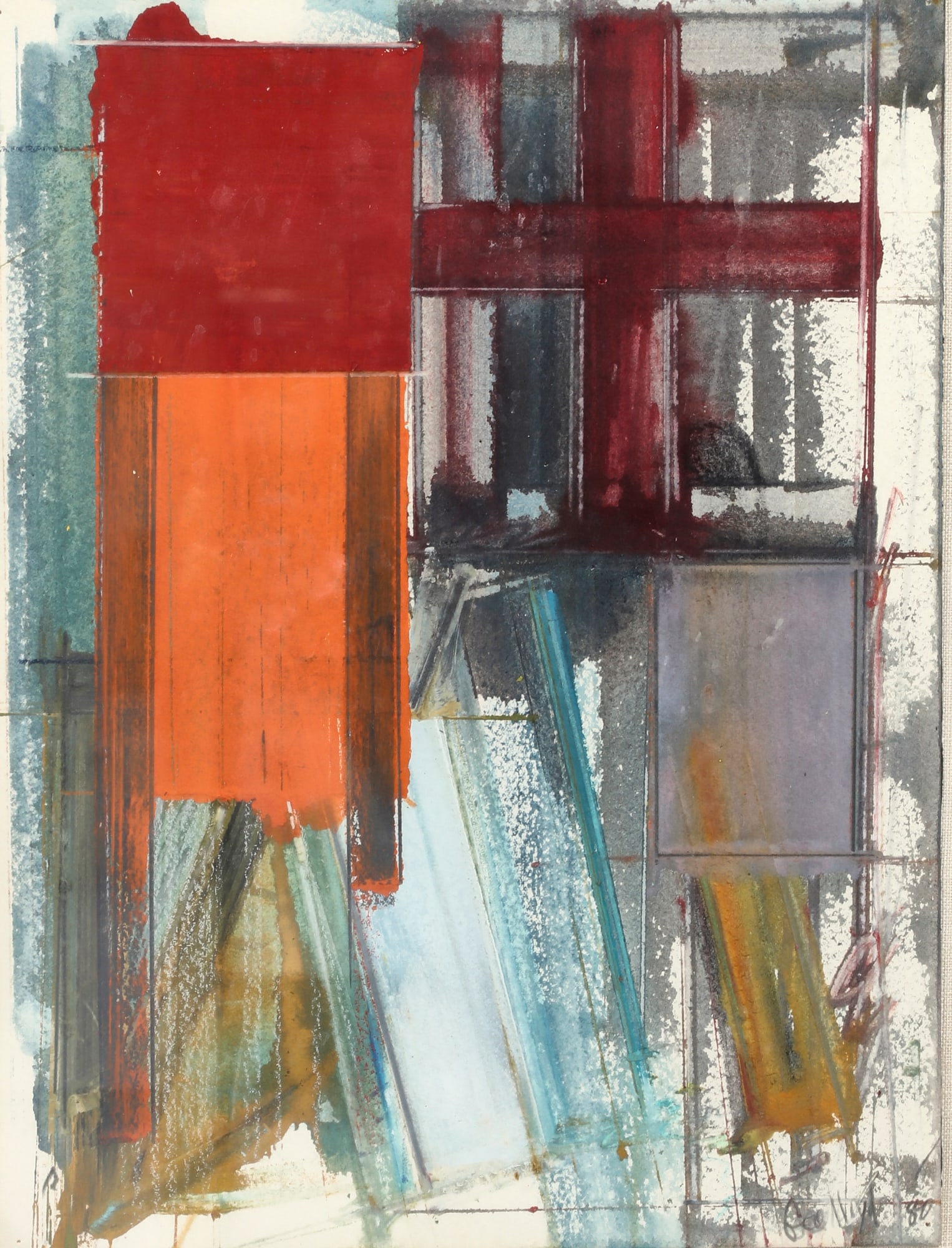 George Lloyd, Untitled (abstract composition): George Lloyd(AmericanUntitled (abstract composition), 1980mixed media on papersigned lower right Geo Lloyd and dated12 x 9in (30.5 x 23cm)