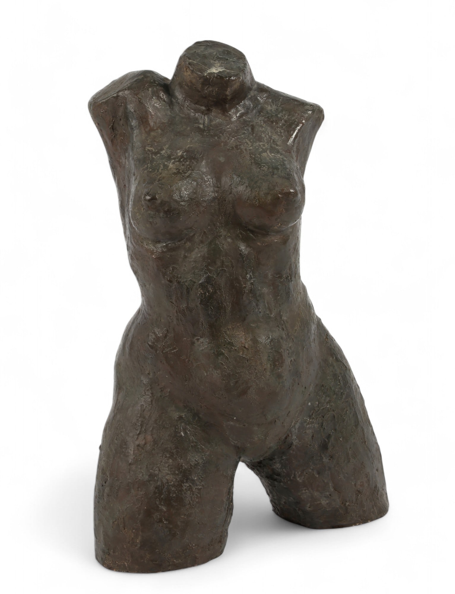 A patinated composition model of a female torso (1 of 4)