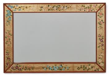 A giltwood and polychrome decorated floral mirror (1 of 5)