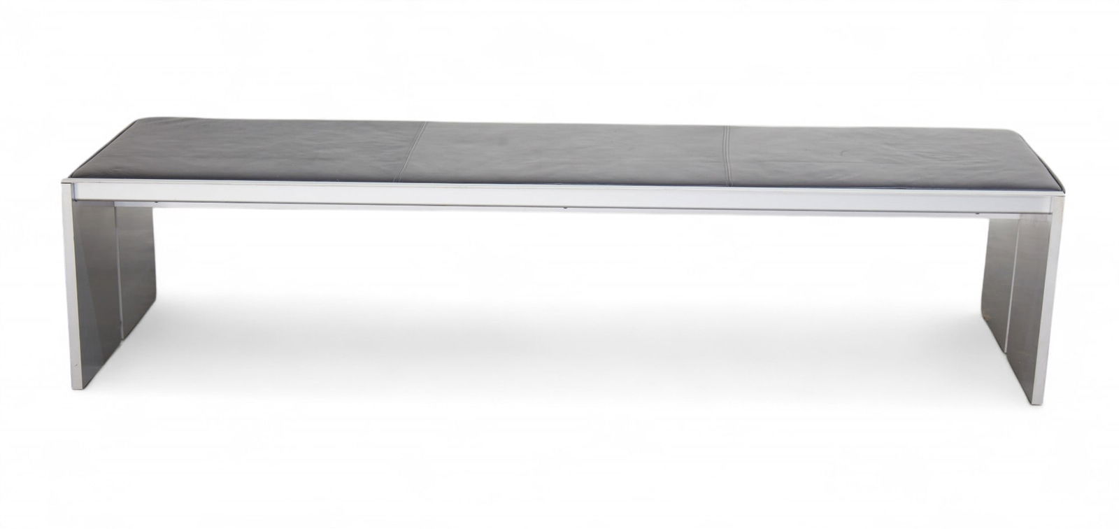 Contemporary Steel Coffee Table with Leather Top (1 of 2)