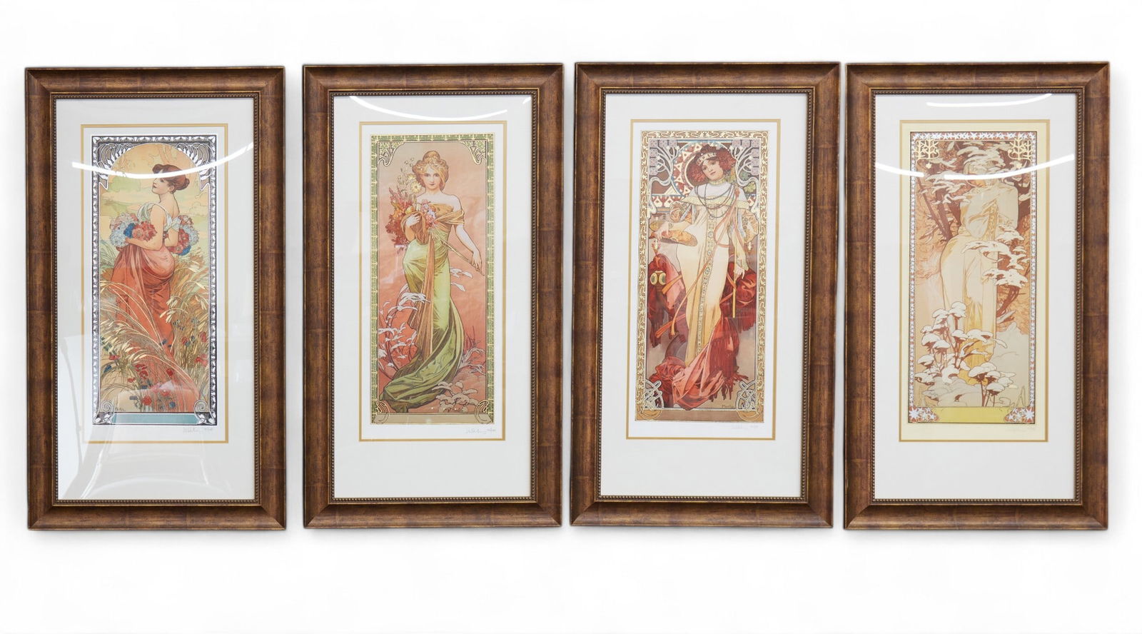 Set of Four Framed Limited Edition Prints by Mucha (1 of 6)