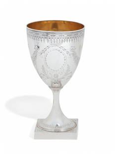 A Hester Bateman George III silver goblet: A George III sterling silver gobletHester Bateman, London1788height 7 1/2in (19cm); diameter 4in (10cm); weight approximately 9.5oz troy Provenance:With A. Schmidt and Son, New York.Property fr
