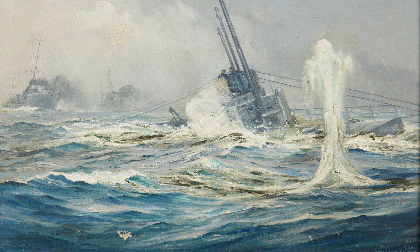 Anton Otto Fischer, Naval battle scene (1 of 4)