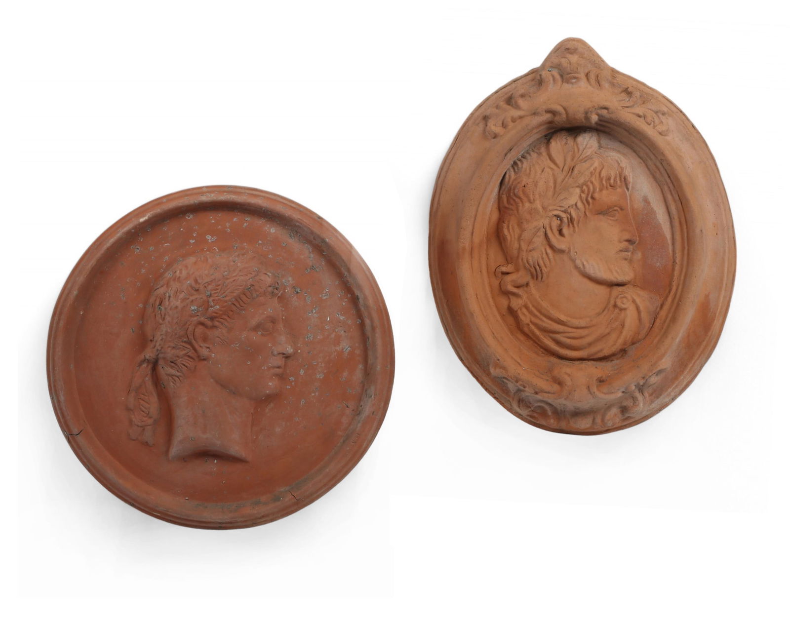 Two Continental oval portrait relief plaques (1 of 5)
