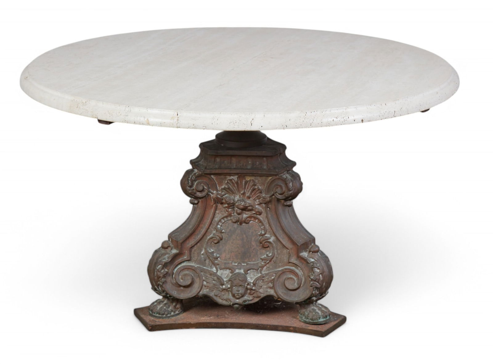 A Continental Baroque style zinc center table (1 of 5)