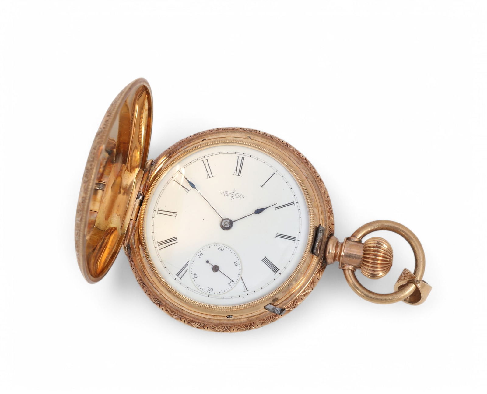 Elgin diamond 14K gold hunting case pocket watch (1 of 5)