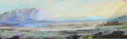 Anna Althea Hills, Valley vista at sunrise, oil