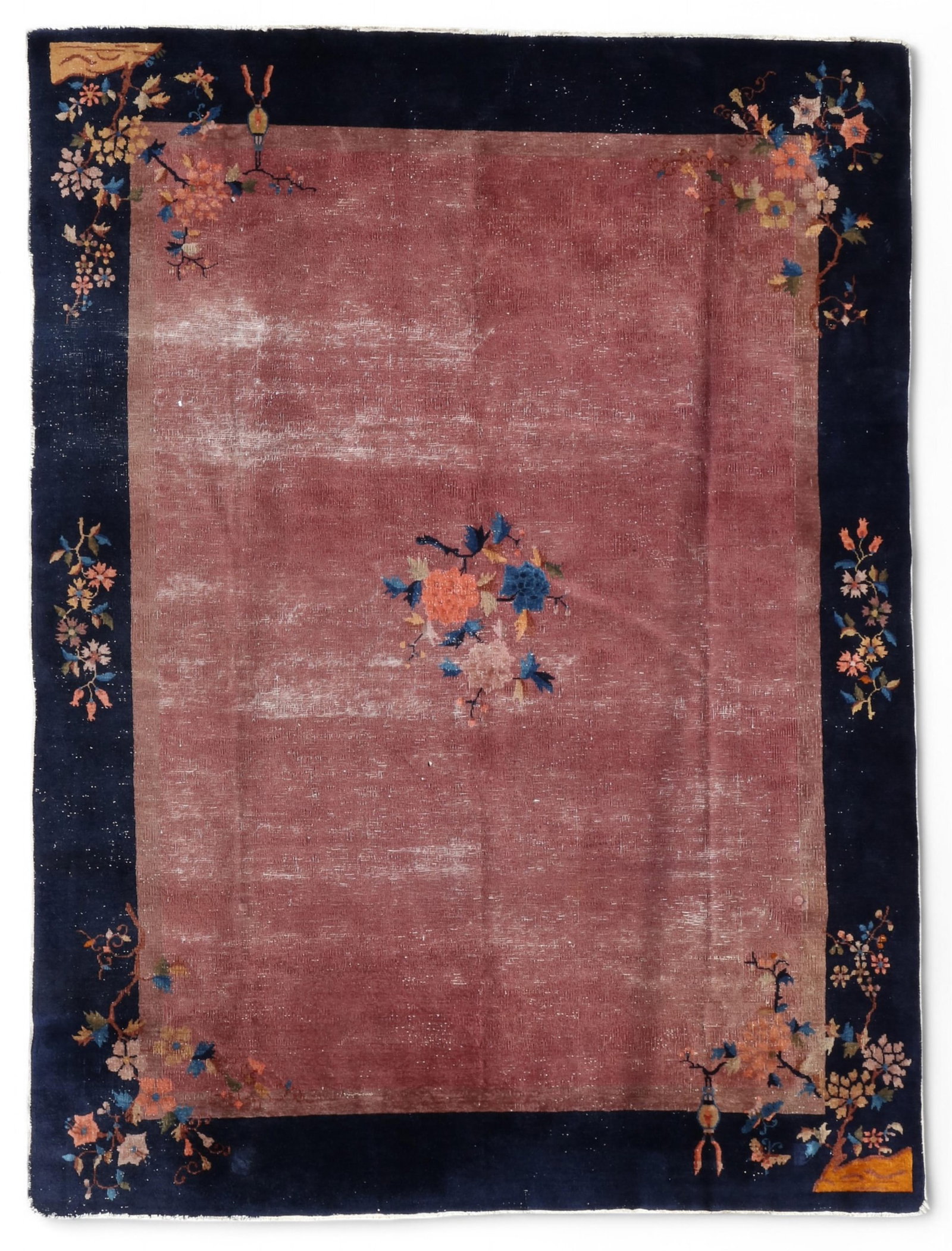 A Chinese Art Deco style mauve ground rug (1 of 4)
