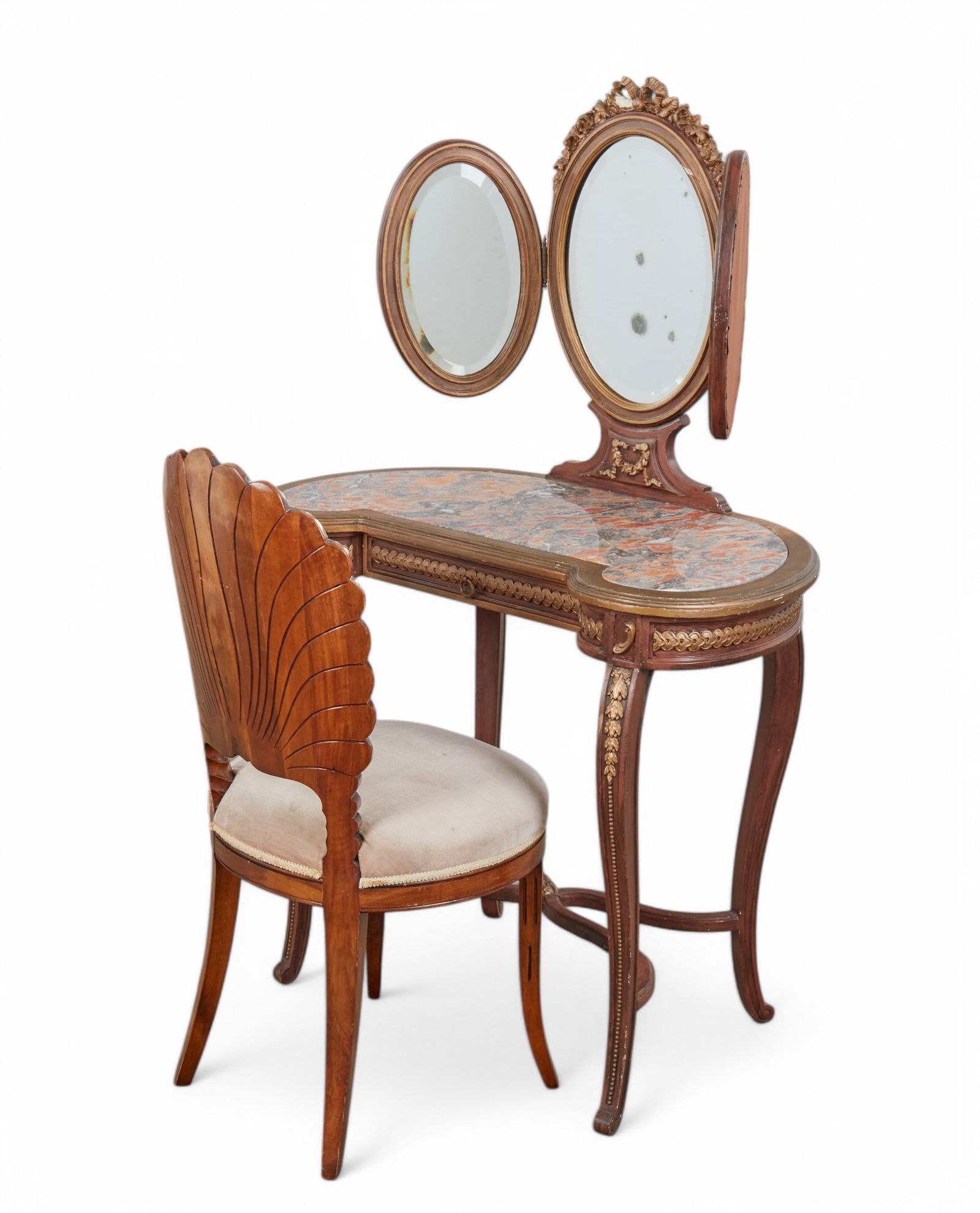 A Louis XV/XVI style vanity table and chair (1 of 8)