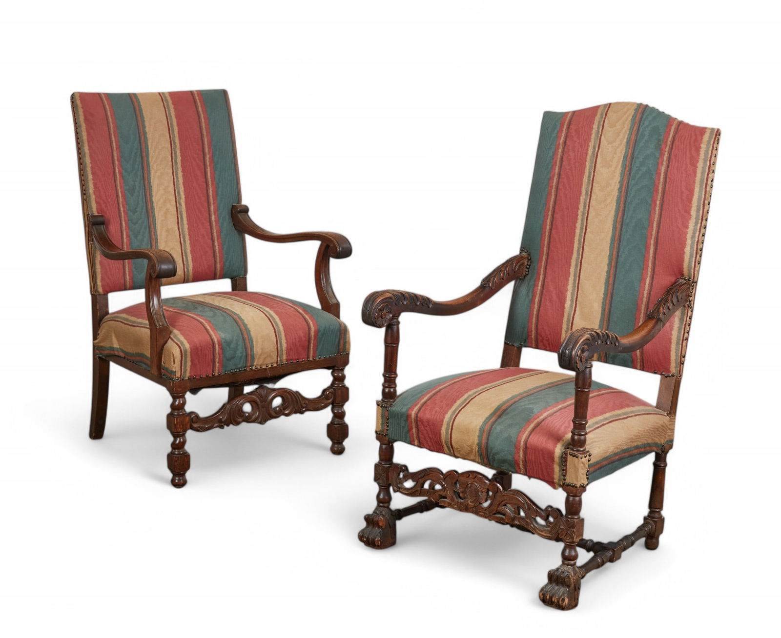 Two Baroque style mixed wood armchairs (1 of 8)