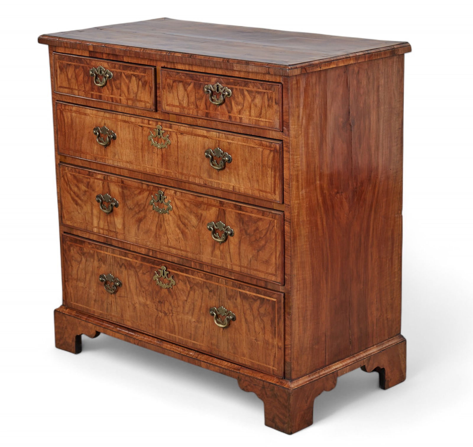 A George II inlaid walnut chest of drawers (1 of 8)