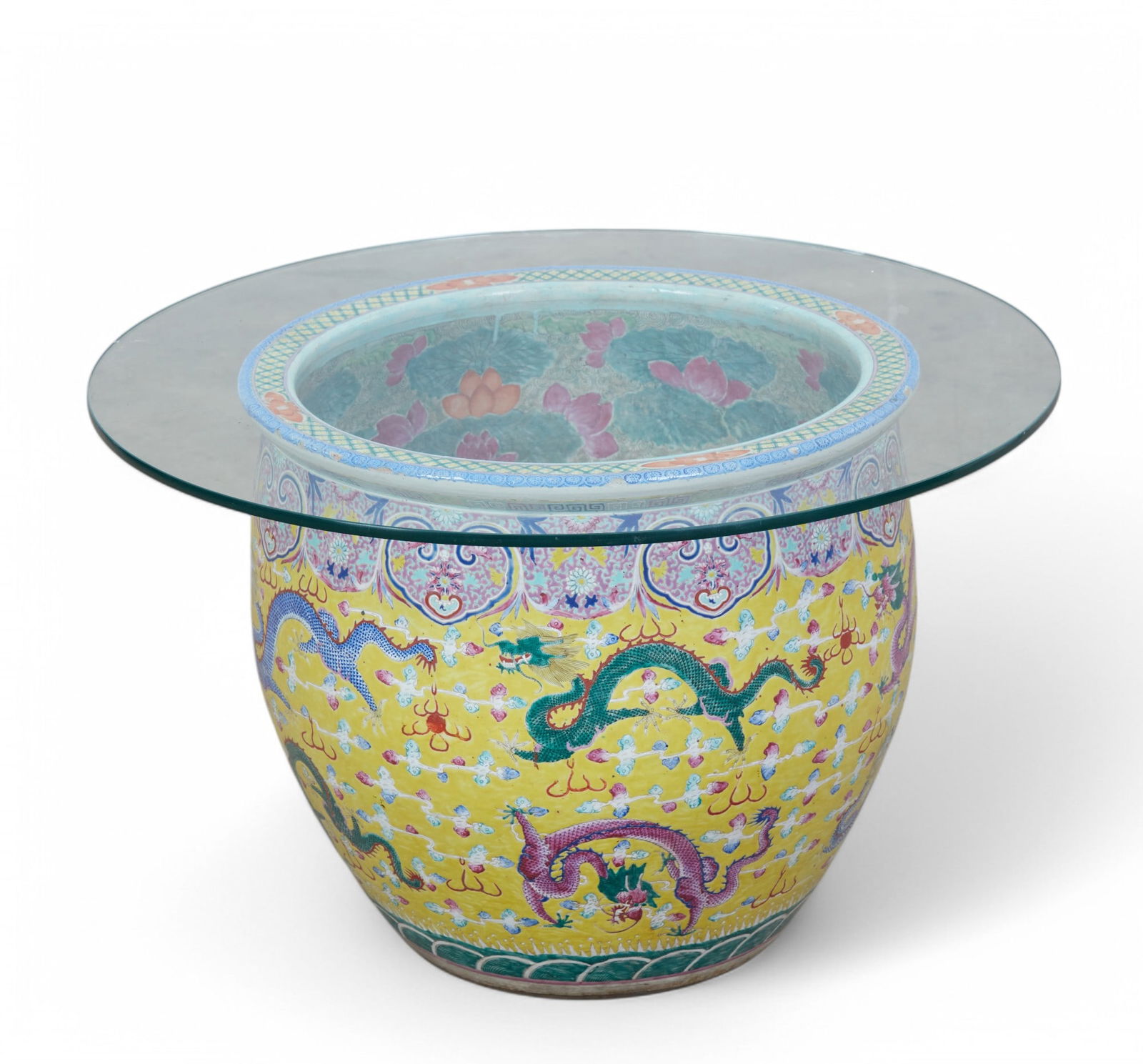 A Chinese Famille Jaune porcelain fish tank (1 of 8)