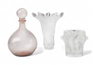 Lalique frosted glass champagne cooler: Ganymede