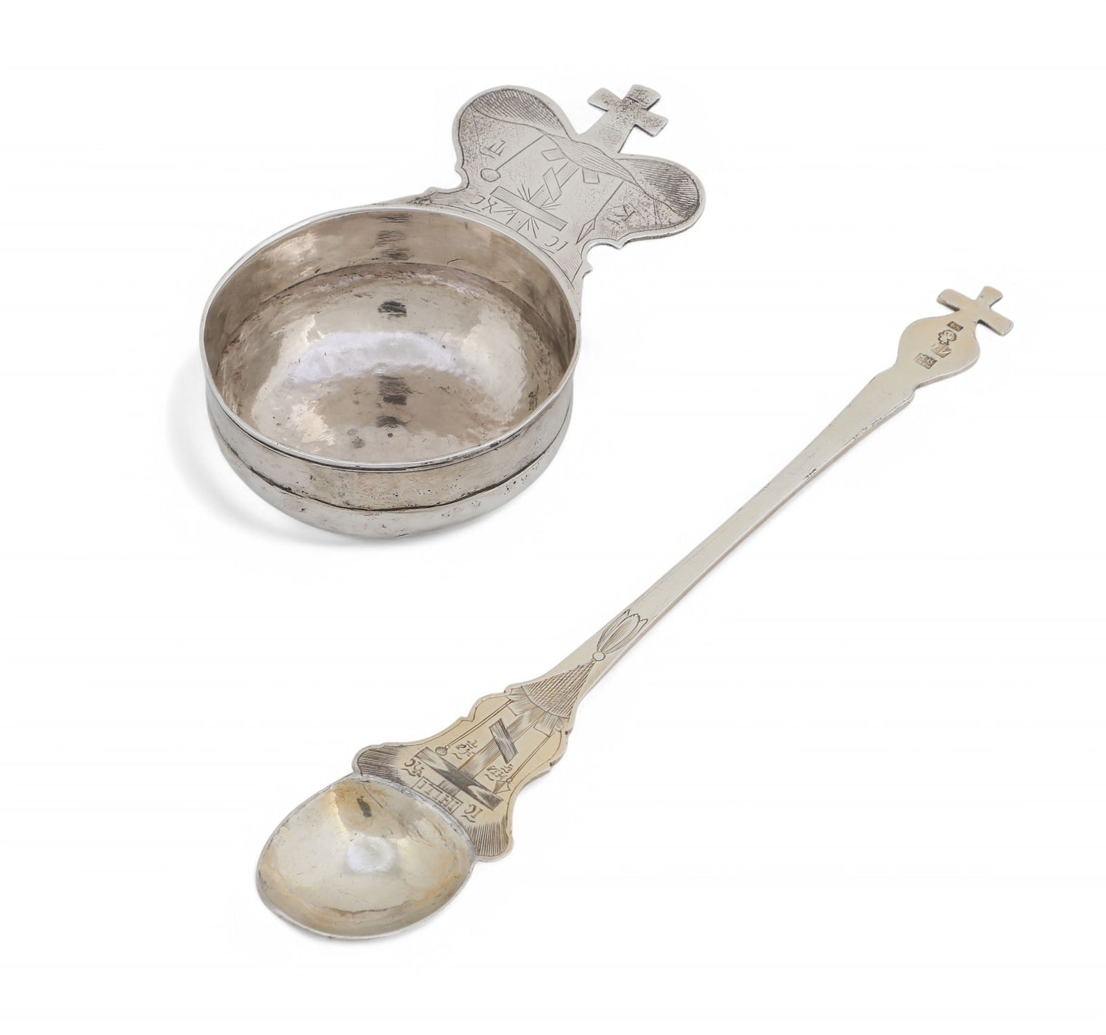 A Russian 84 standard silver kovsh and spoon (1 of 7)