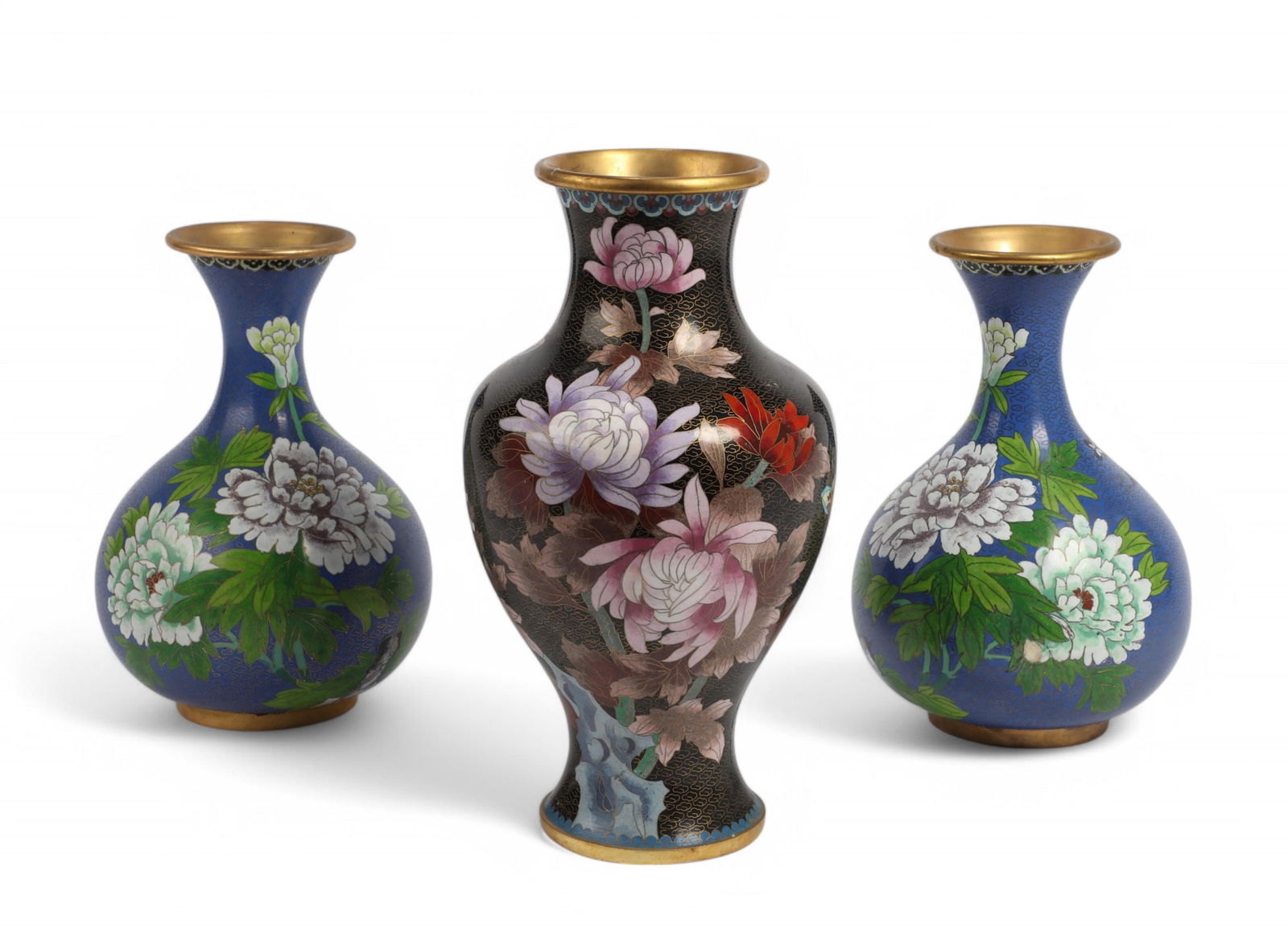 Group of 3 Chinese Cloisonne Vases (1 of 8)