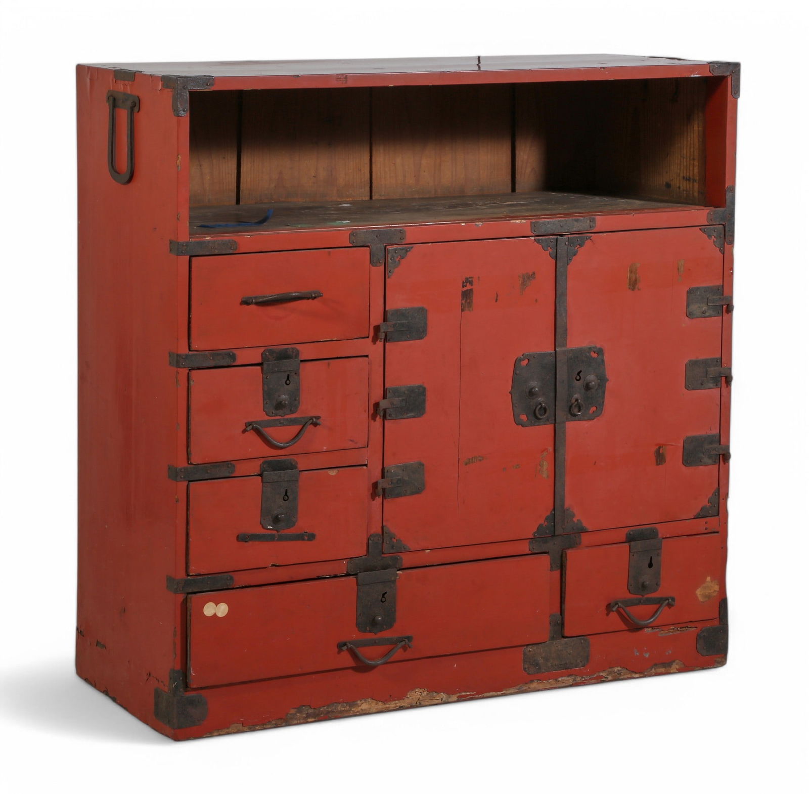 Asian Red Lacquered Chest of Drawers (1 of 5)