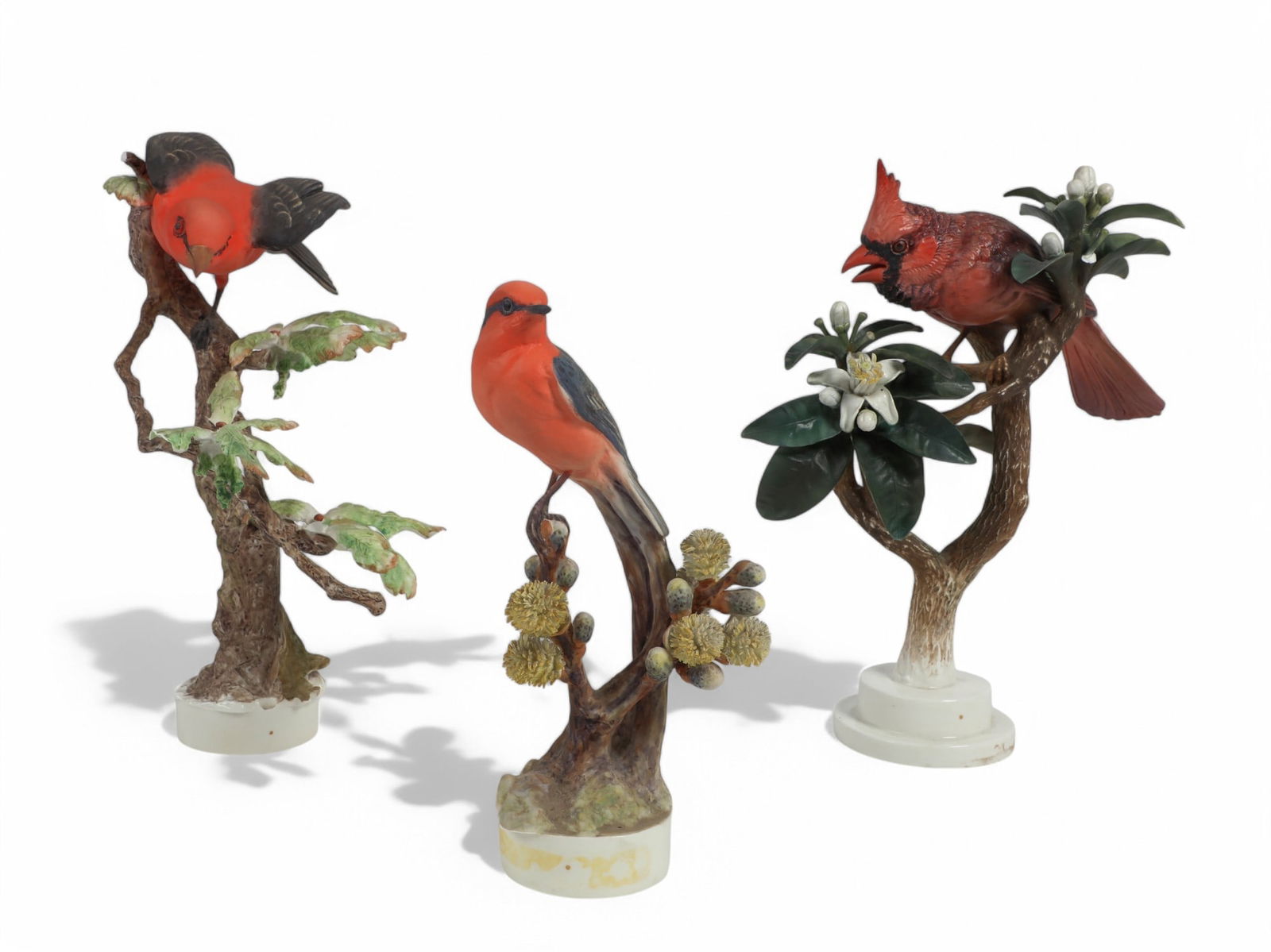 Dorothy Doughty Royal Worcester - Scarlet Tanager, Vermilion Flycatcher, and Red Cardinal (1 of 5)