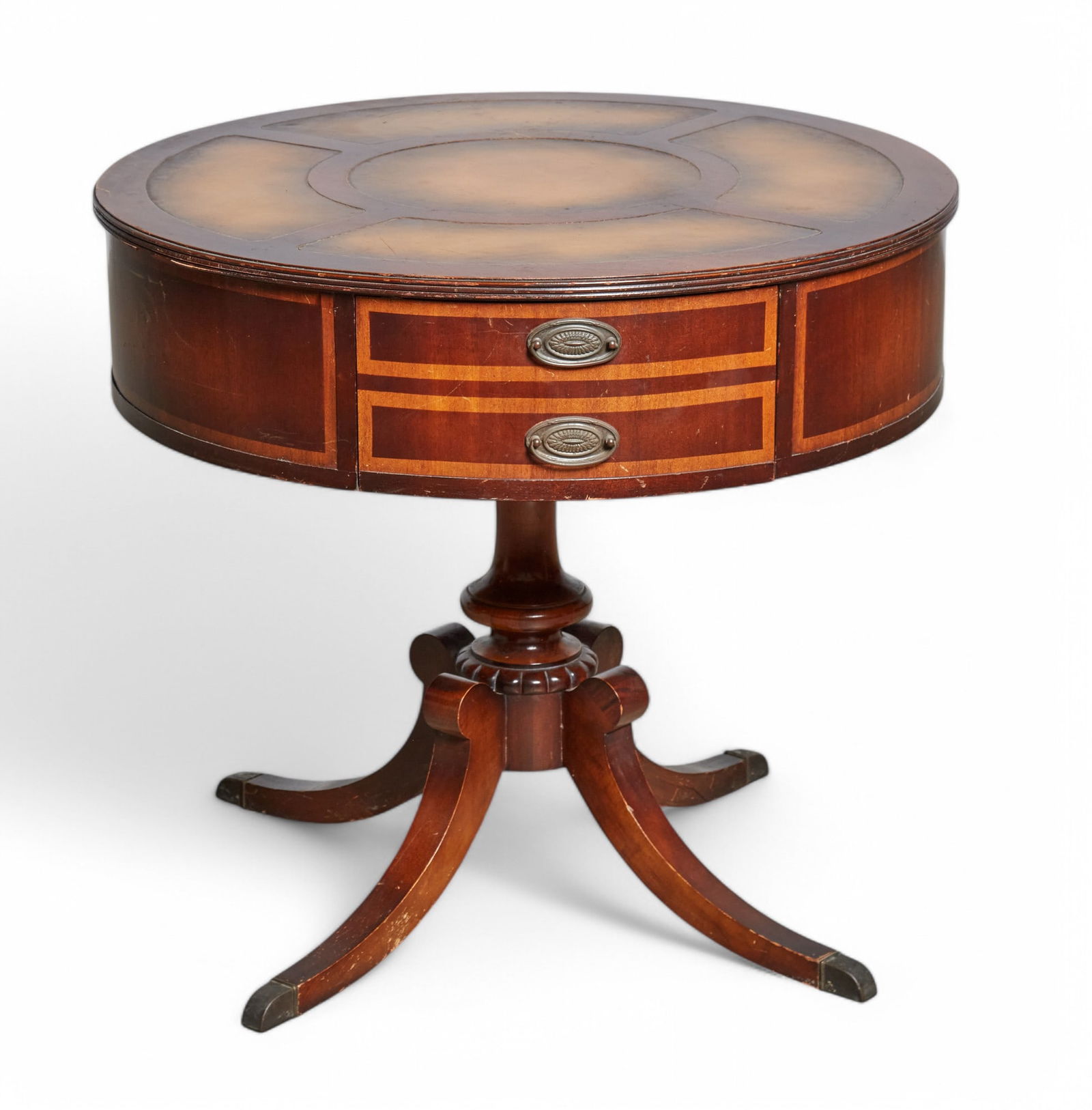 Mahogany Single Drawer Drum Table (1 of 3)