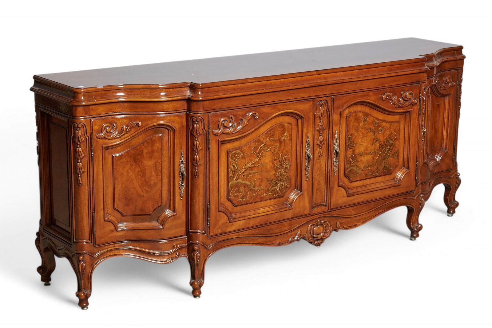 Karges Chinoiserie Decorated Carved Wood Sideboard (1 of 4)