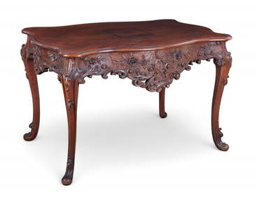 A Portuguese Rococo style walnut center table (1 of 11)