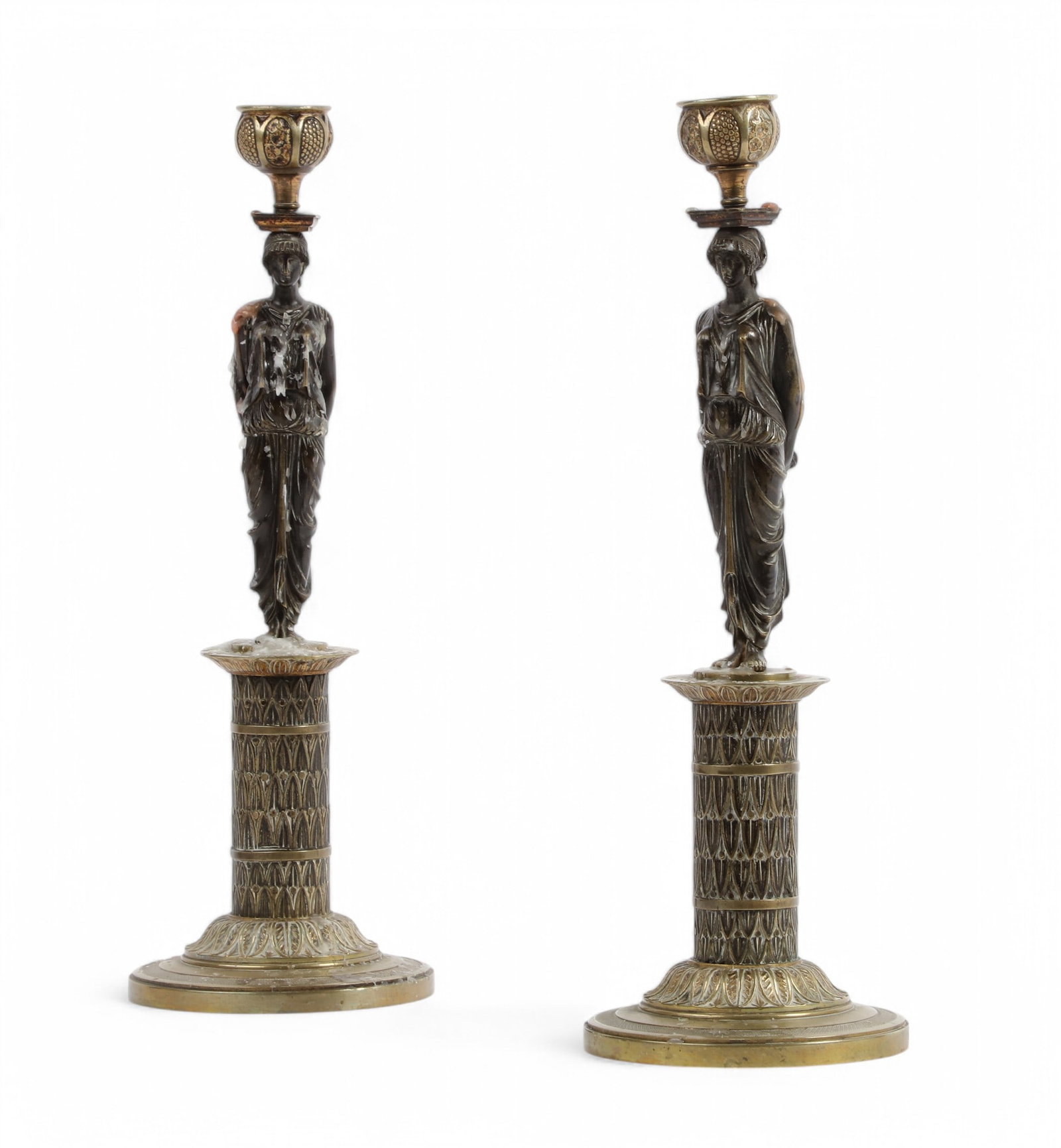 A pair of Empire style figural candlesticks (1 of 4)