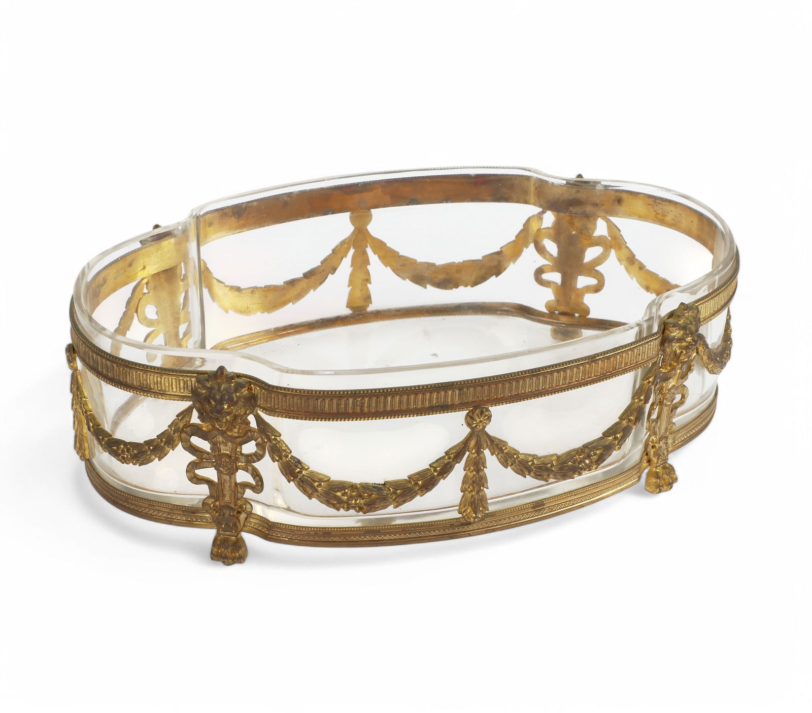 A Louis XVI style clear glass centerpiece bowl (1 of 3)