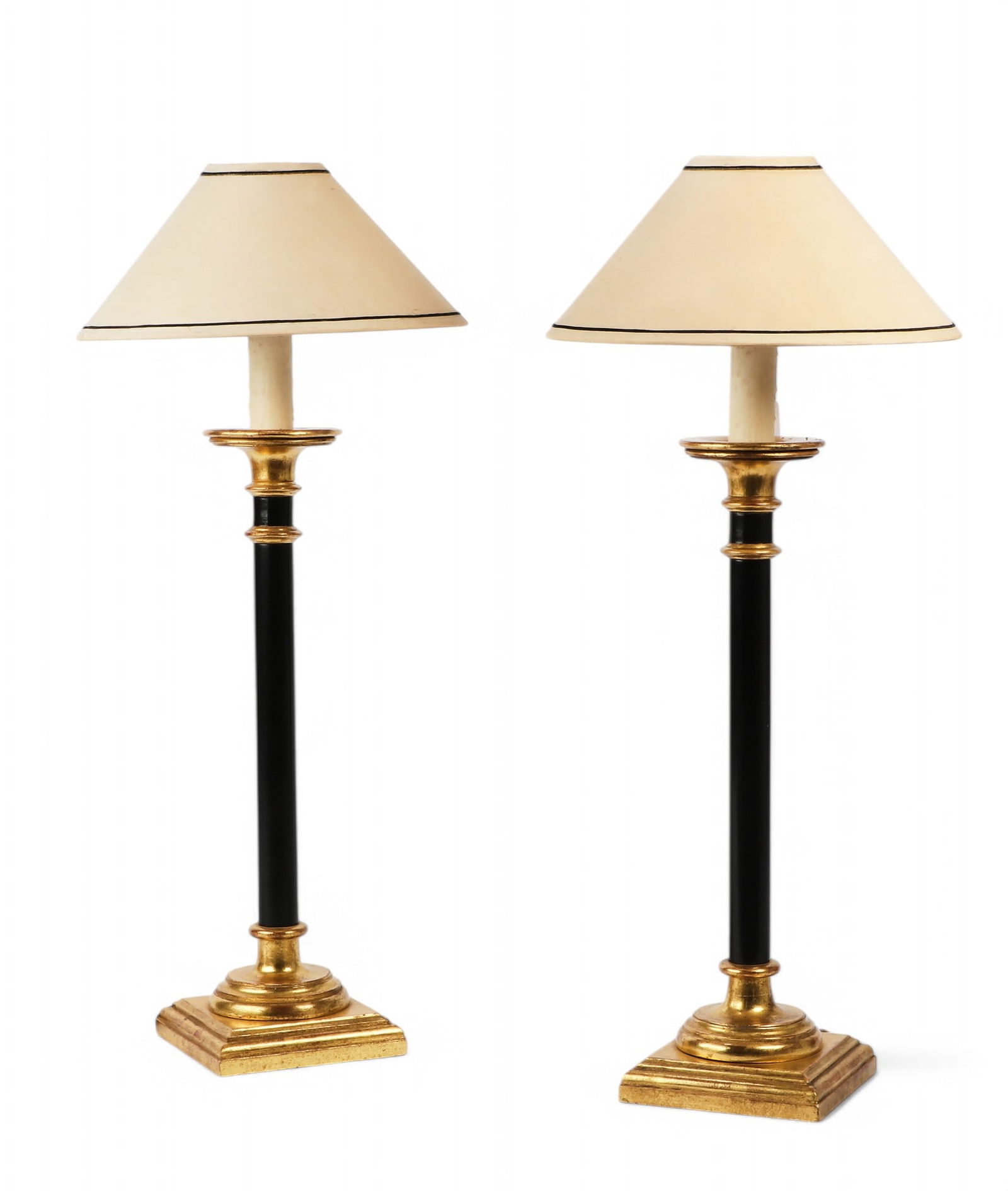 A pair of Neoclassical style ebonized table lamps (1 of 5)