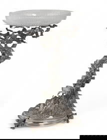 A Victorian silverplate pedestal center bowl (1 of 6)
