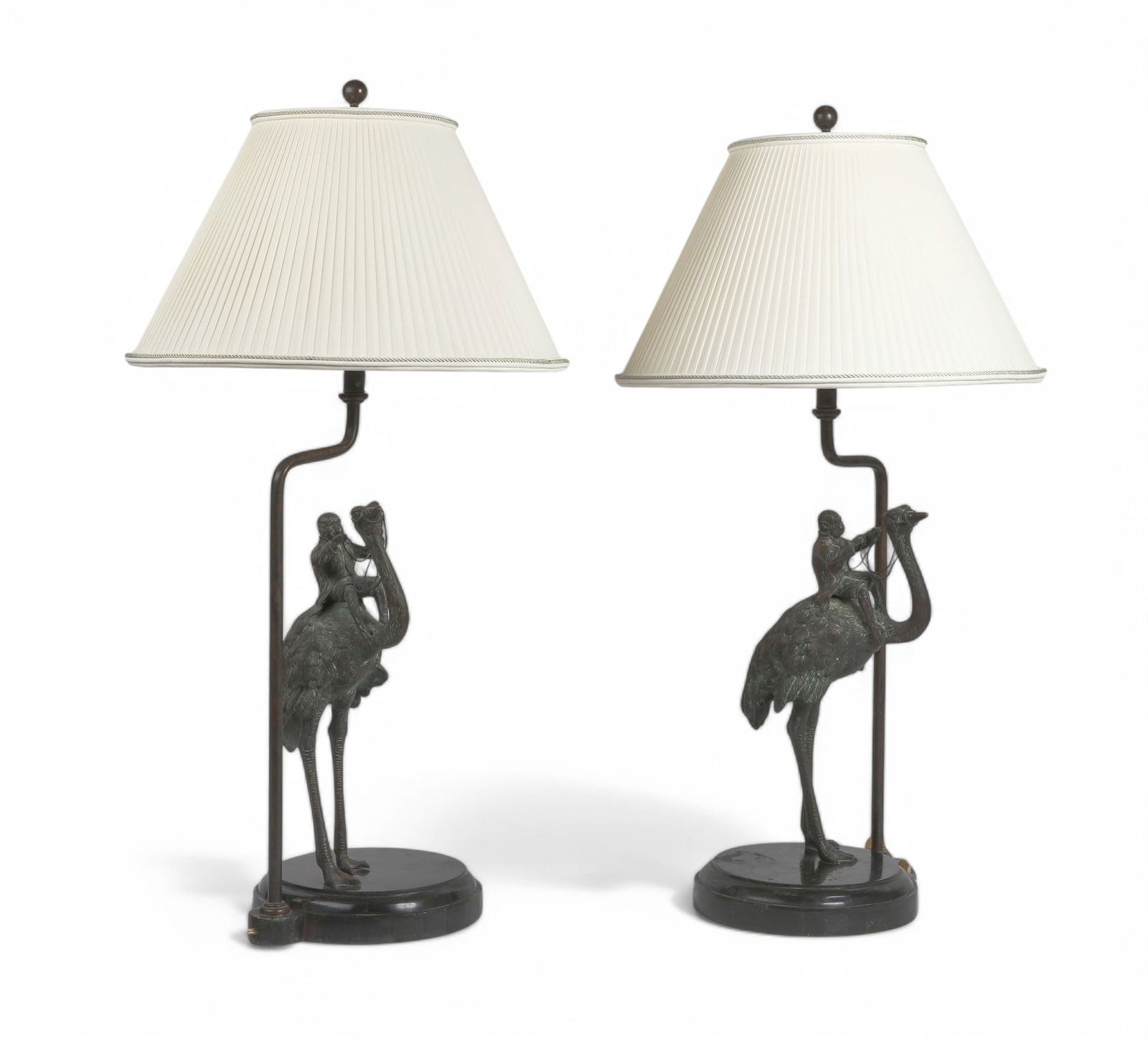 A pair of whimsical Maitland-Smith bronze lamps (1 of 6)