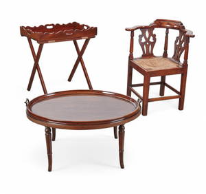 A thee piece group of George III style furniture (1 of 10)