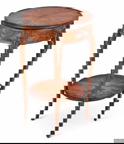 A Louis XV/XVI Transitional style tulipwood table (1 of 8)