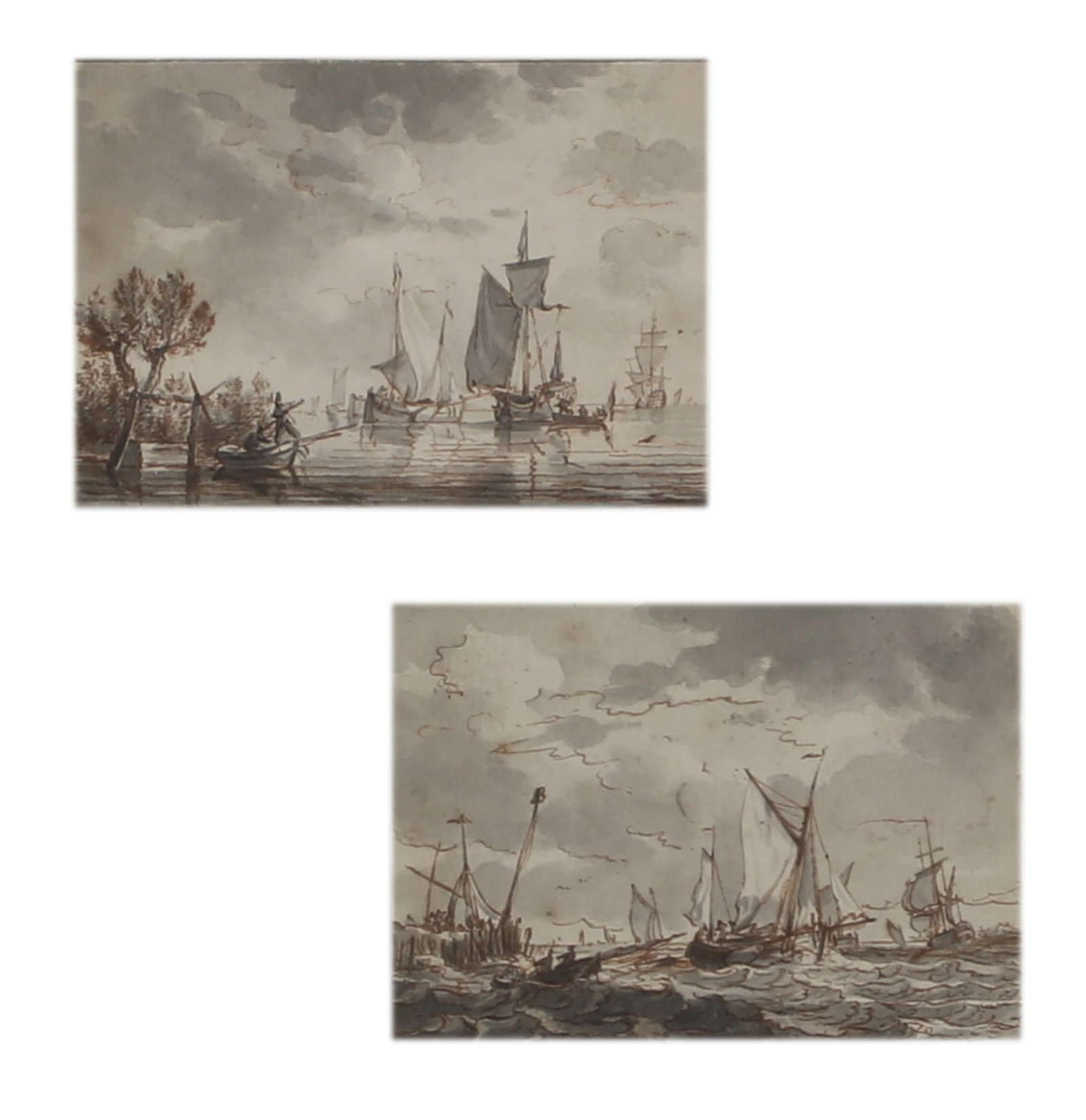 Continental School, Figures/vessels on a quayside (1 of 5)