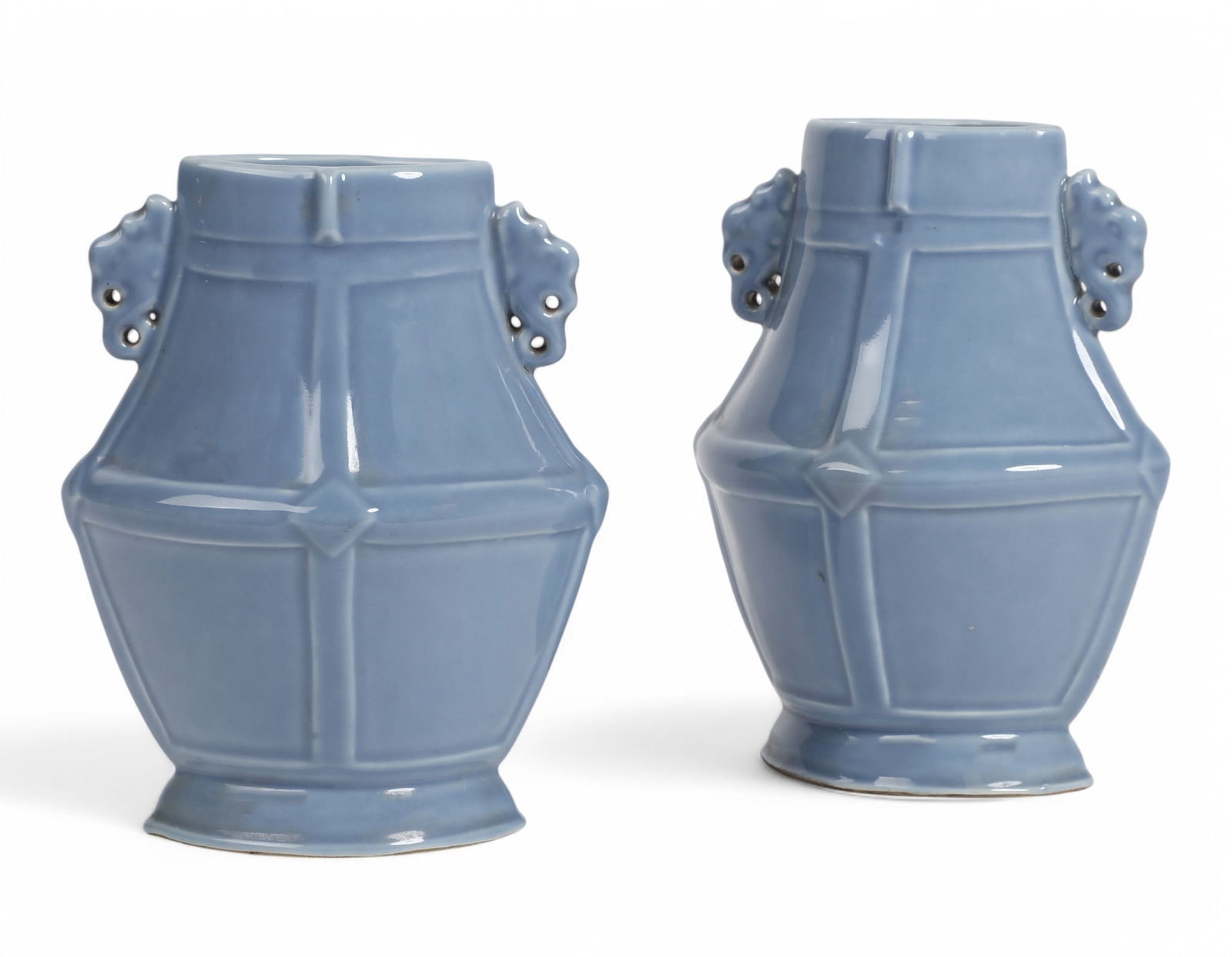 A pair of Chinese glazed porcelain hu vases (1 of 3)