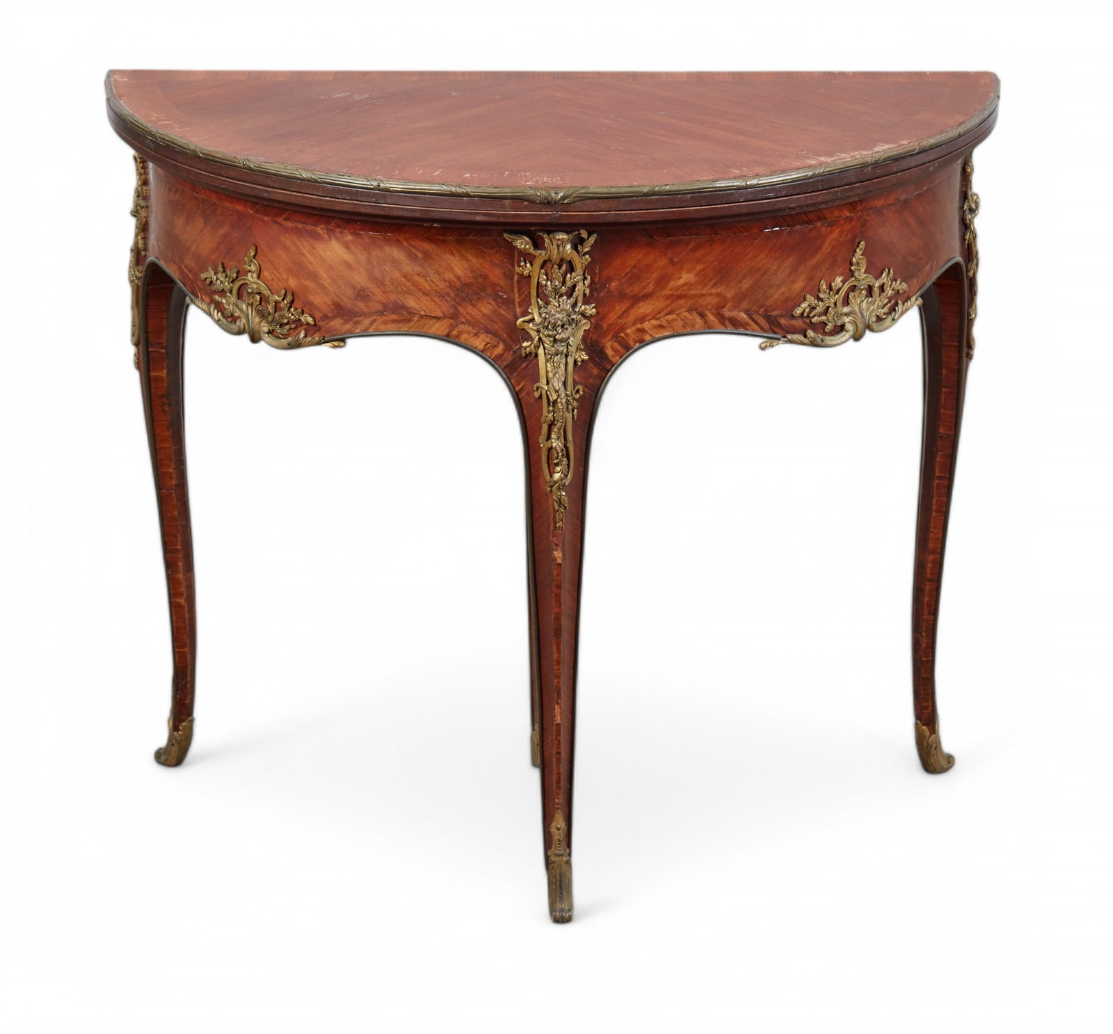 A Louis XV style bronze mounted fold top table (1 of 13)