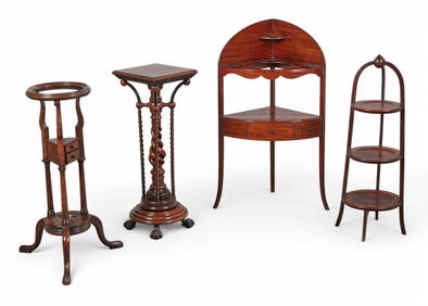 Four small English and American mahogany stands (1 of 11)